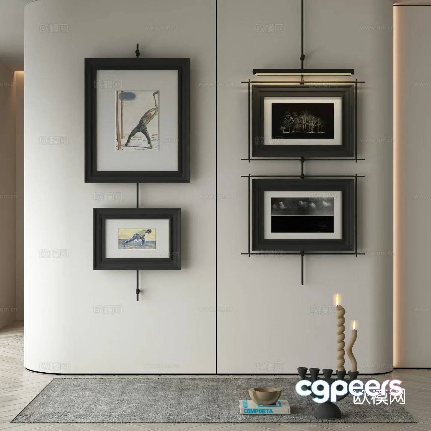 Wasabi hanging painting oil painting 3d model