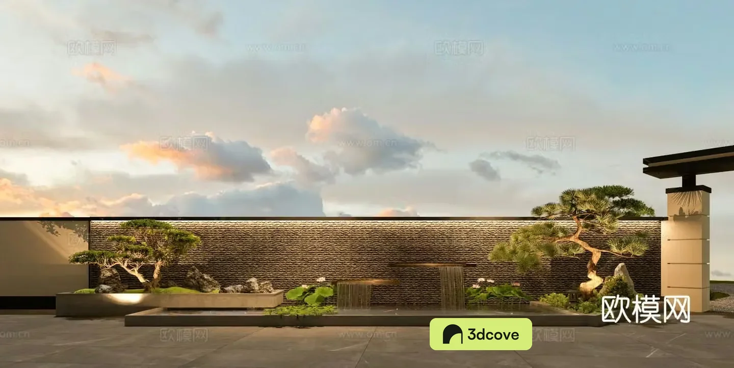New Chinese style water feature wall rockery water feature
