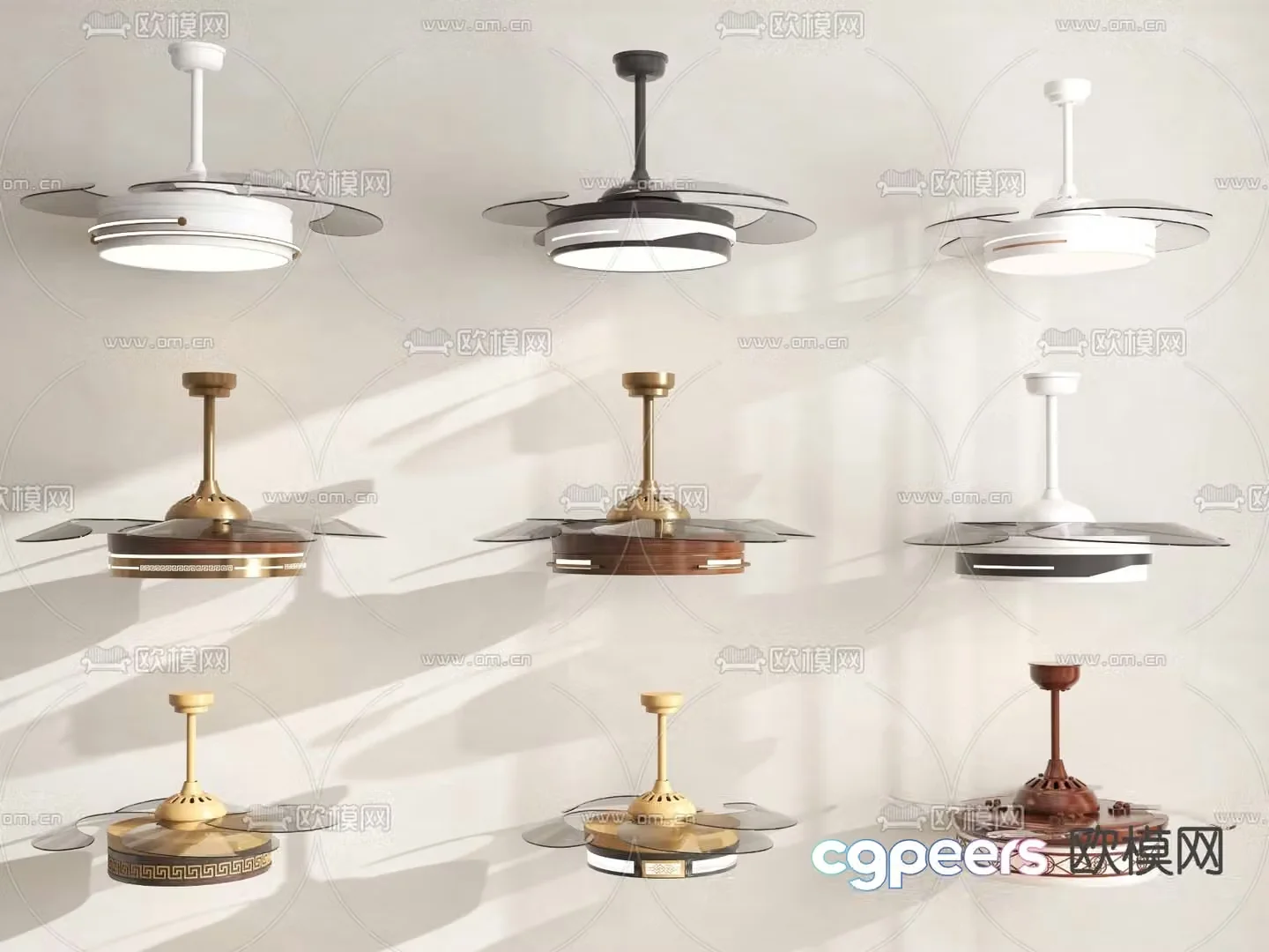 fan light ceiling fan light 3d model