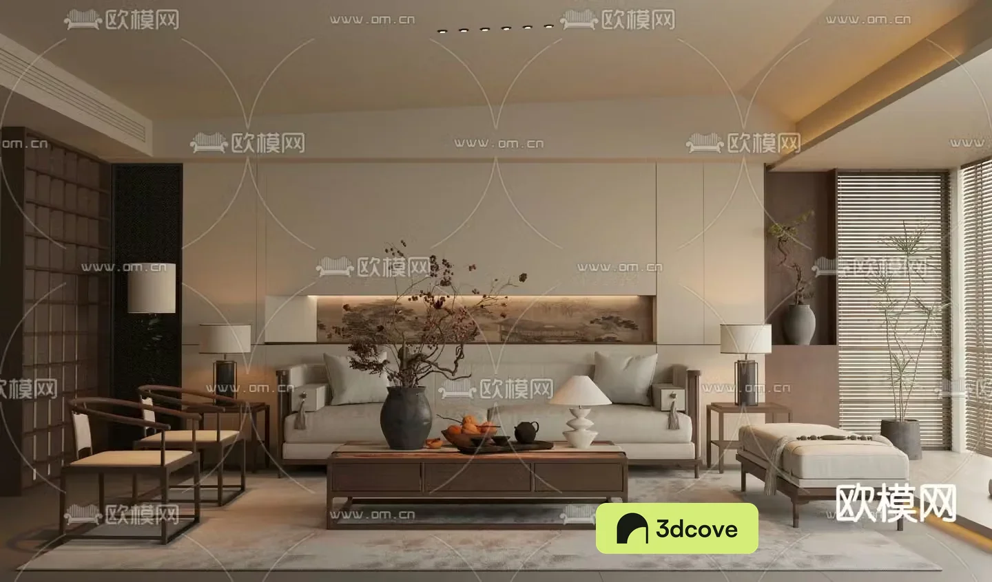 New Chinese living room Song’s aesthetic