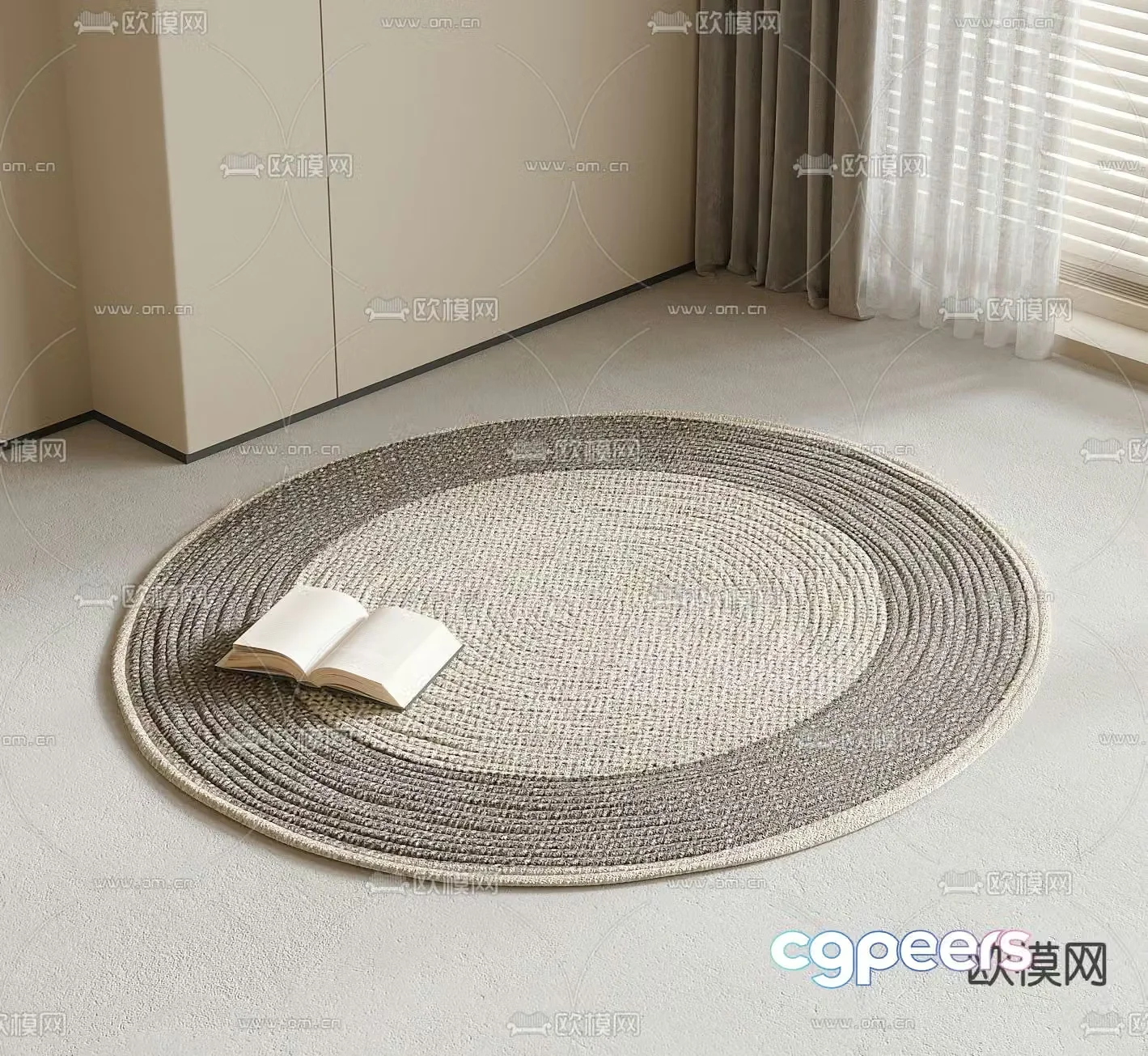 3d model of circular carpet