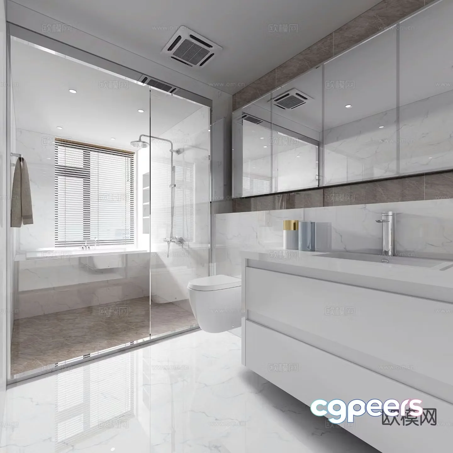 Modern bathroom bathroom 3d model
