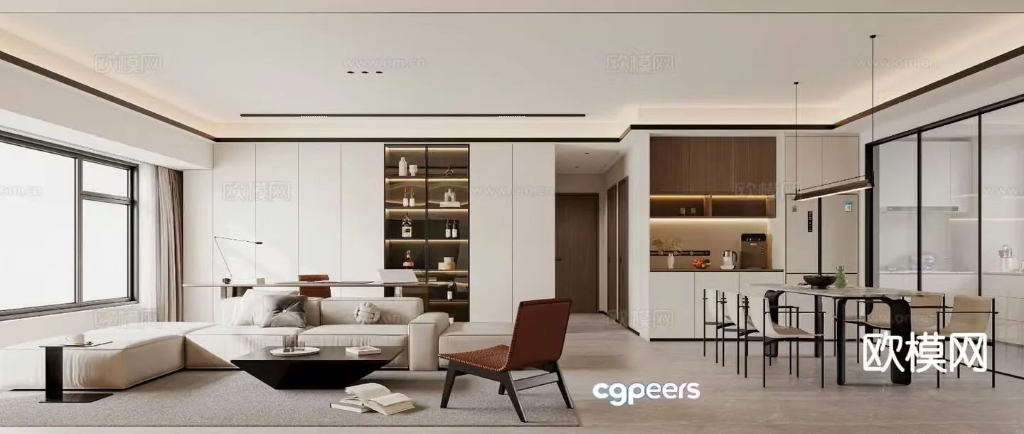 Modern guest restaurant 3d model