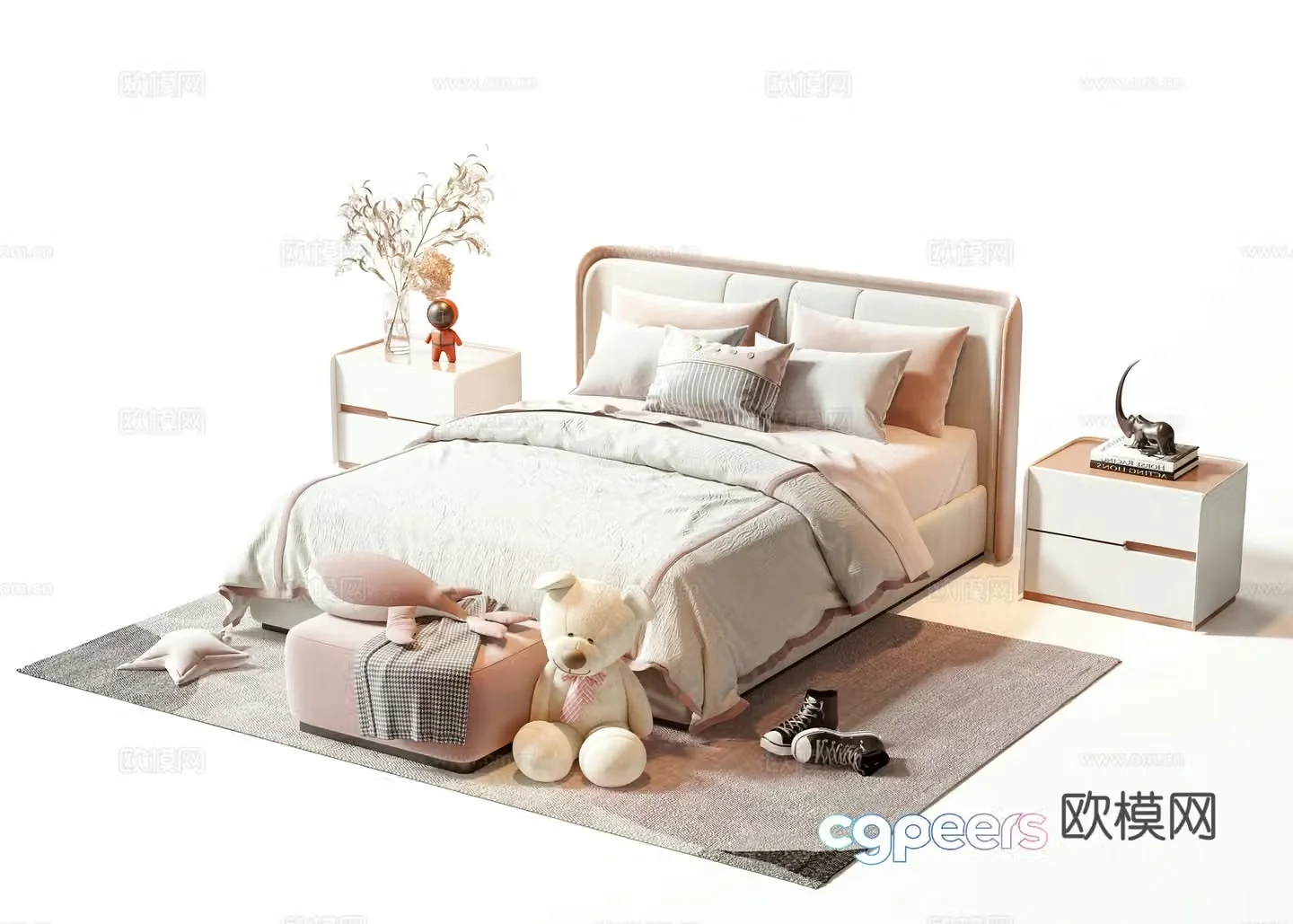 Modern children’s bed 3d model