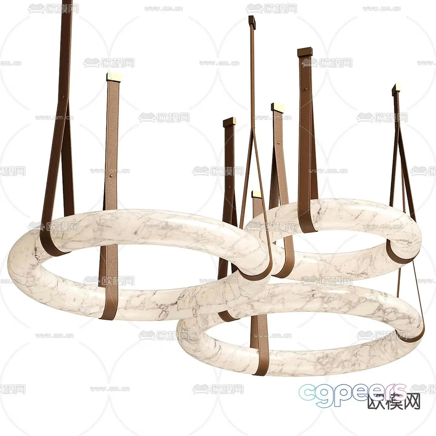 Light luxury chandelier ring decorative lamp 3D model