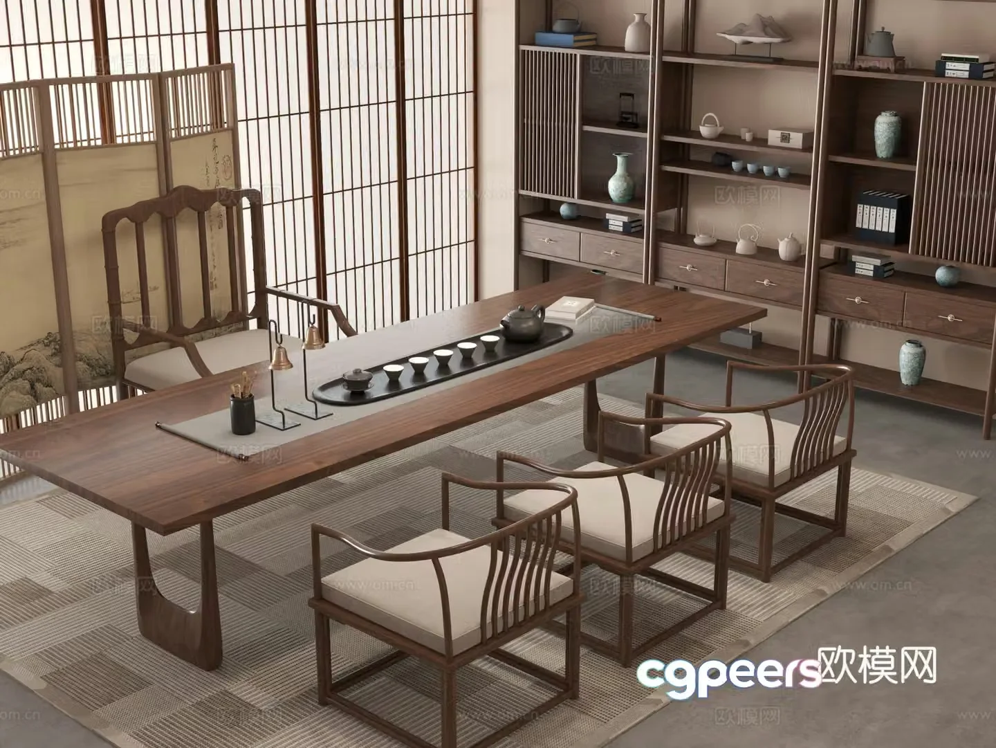 New Chinese tea table 3d model