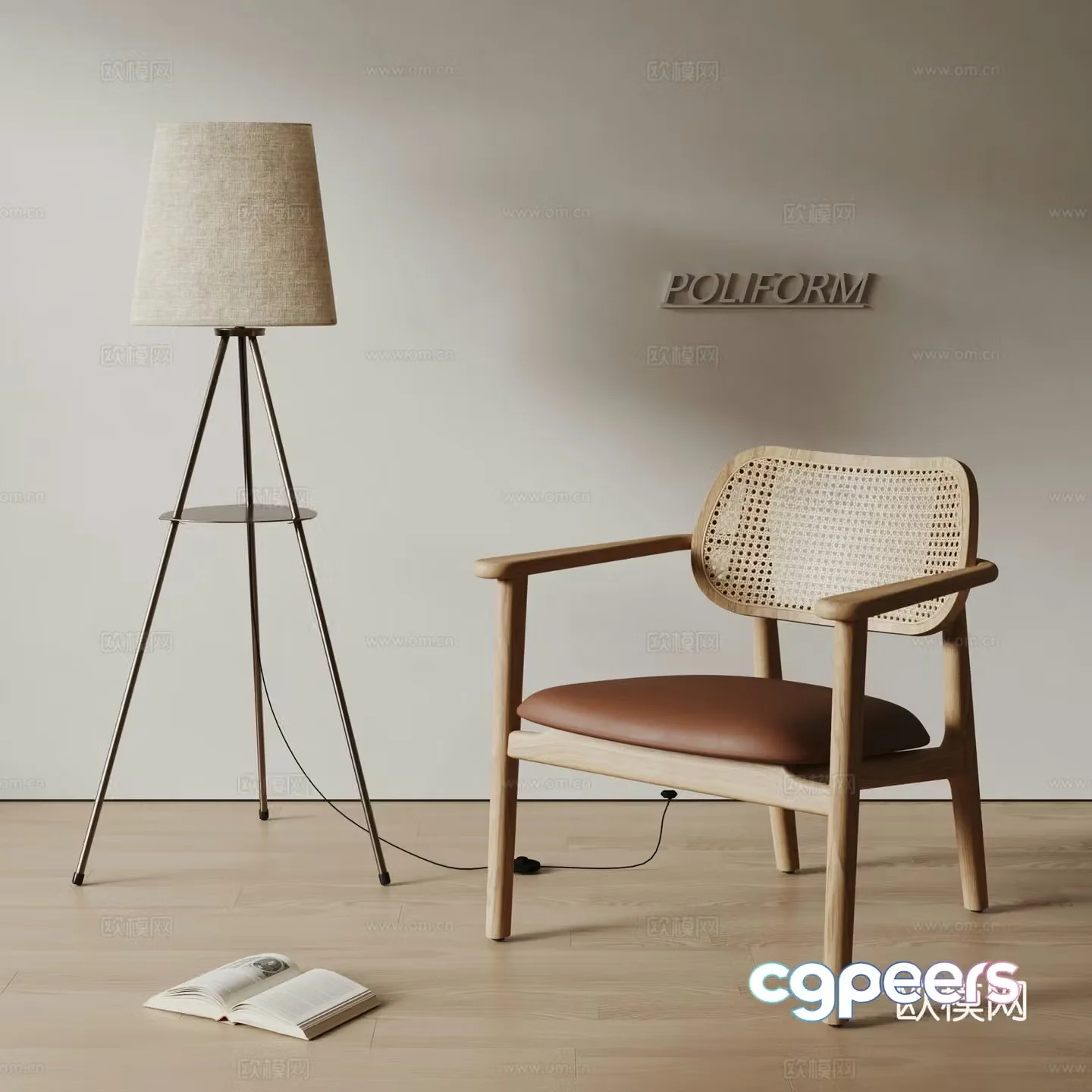 Poliform modern leisure chair medieval style chair single chair recliner armchair 3d model
