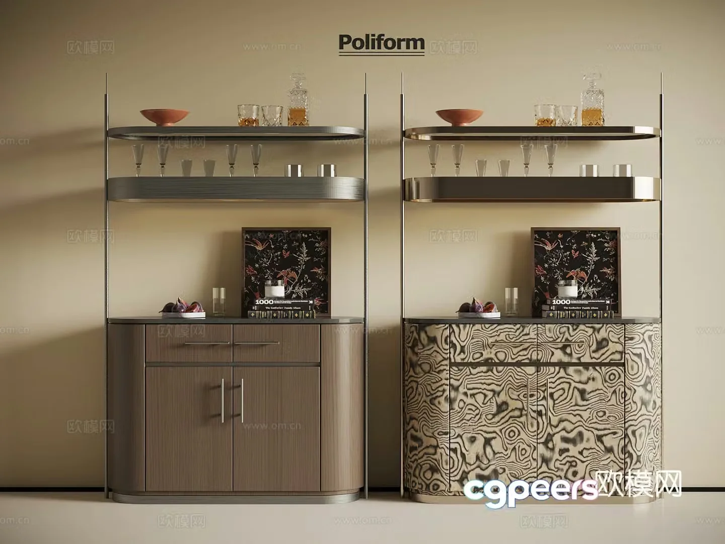 Modern Italian sideboard tea cabinet 3d model