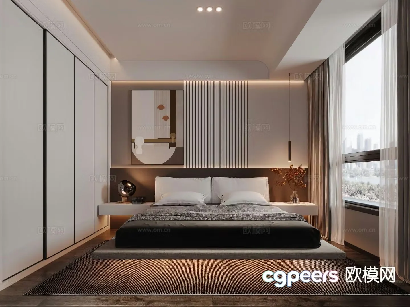 Modern bedroom master bedroom 3d model