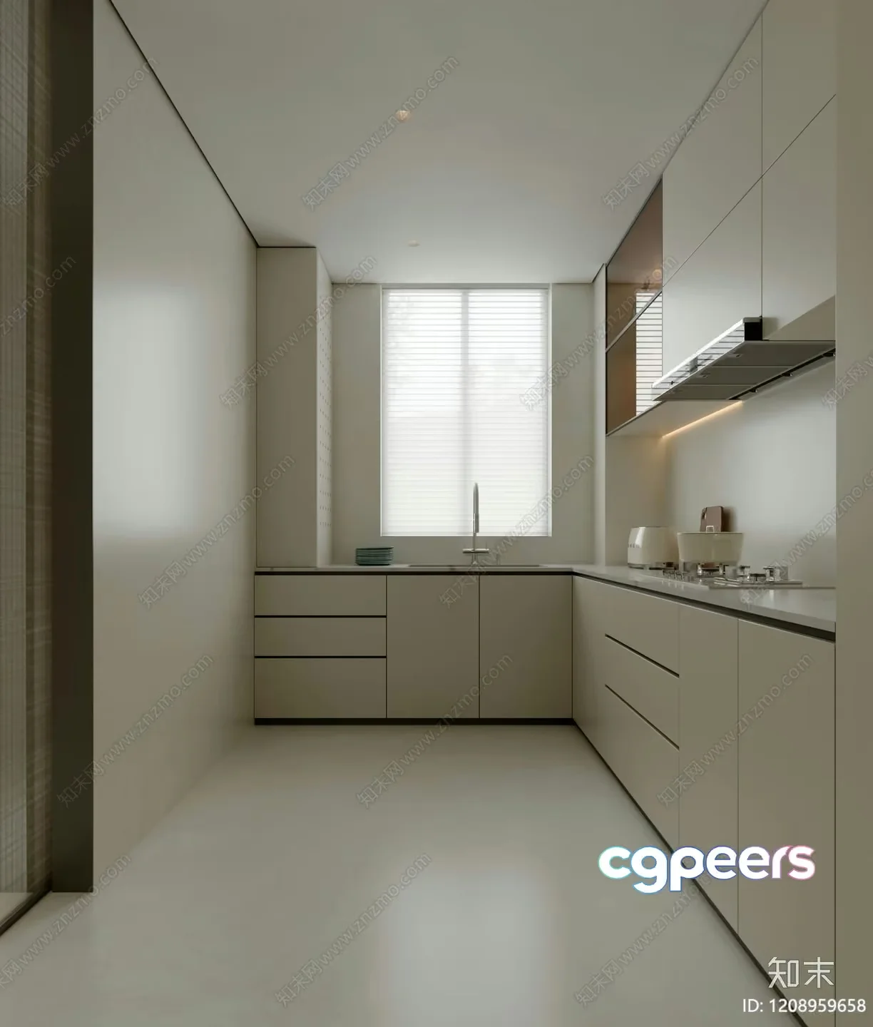 Minimalist Kitchen 3D Model – 10727 – VRAY Render