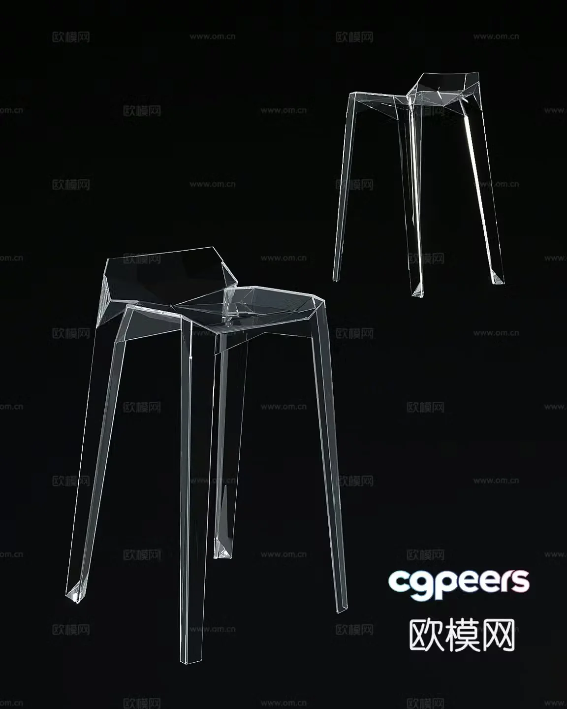 Modern bar chair 3d model