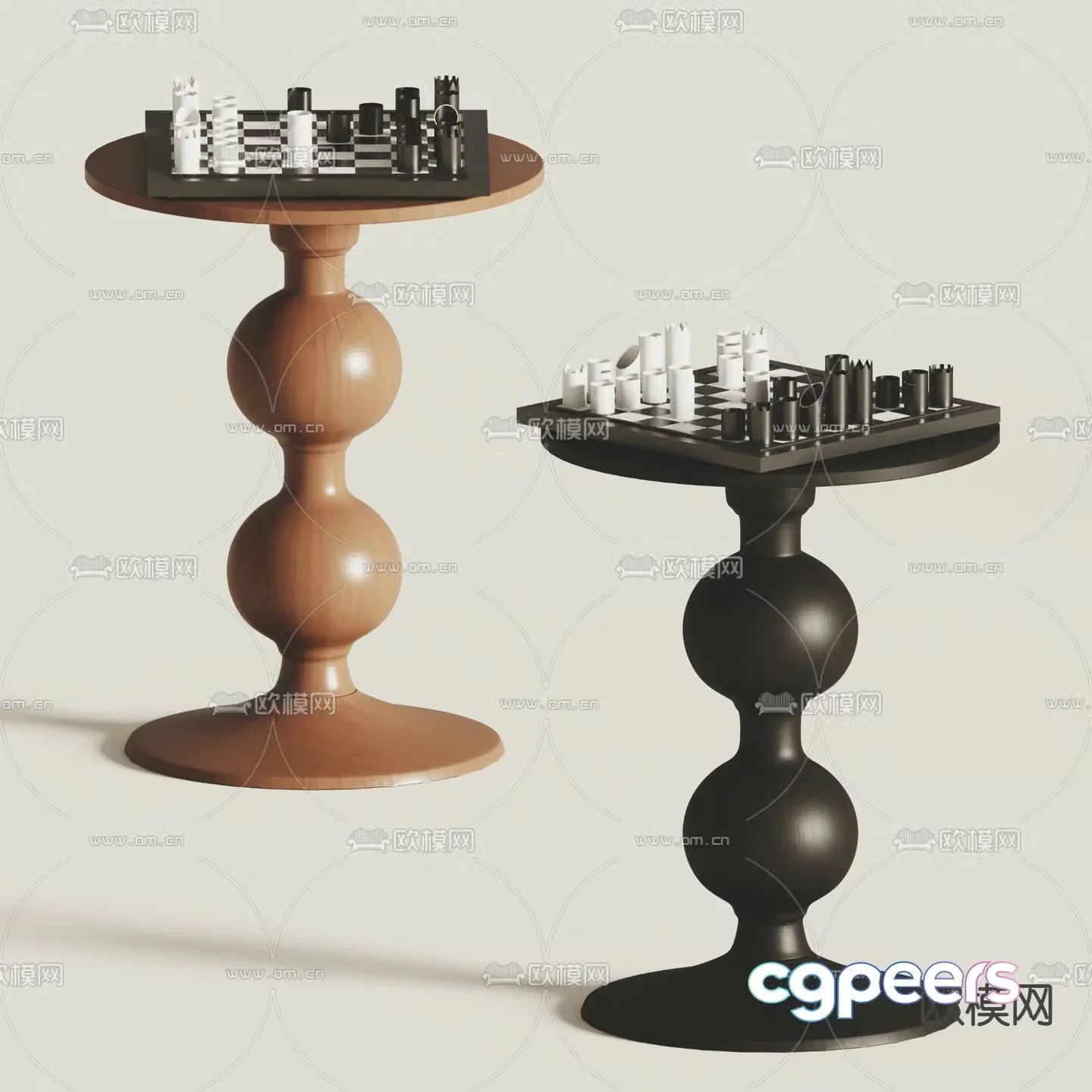 Medieval style side table corner table round table table table 3D model