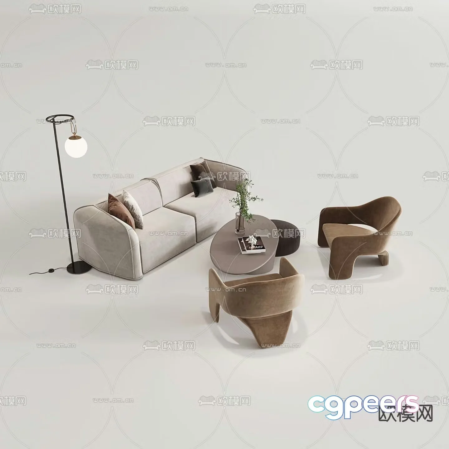 Modern sectional sofa 3d model