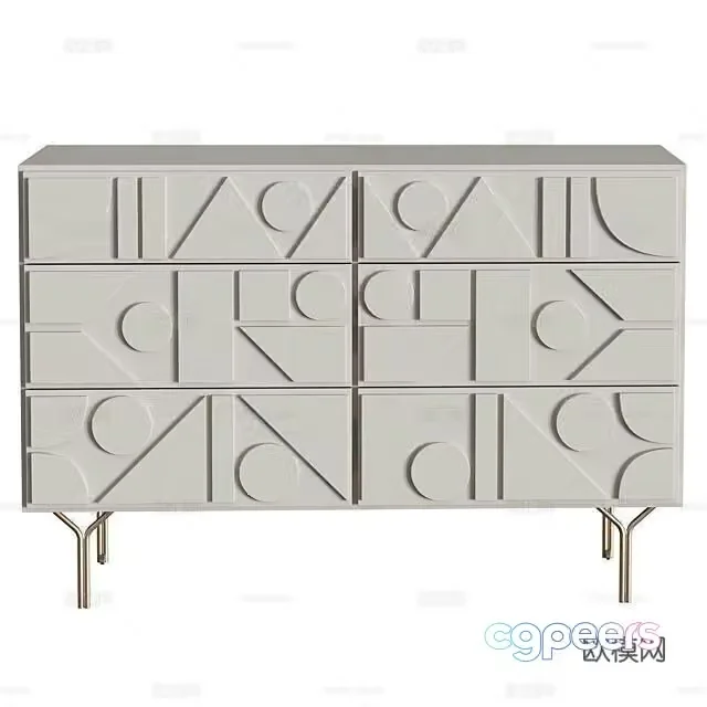 Modern porch cabinet side cabinet 3D model
