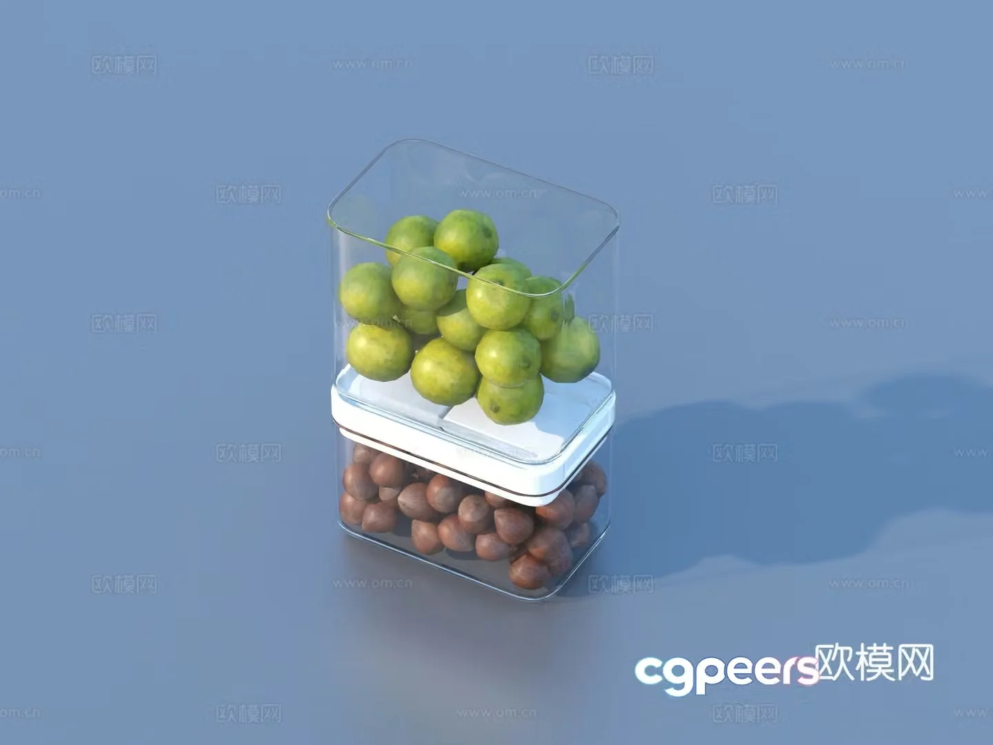 Canned snacks Glass jar Casual snacks Dried fruits Almonds Candy 3D model