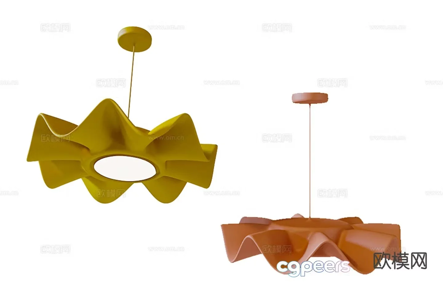 Modern flower chandelier 3d model