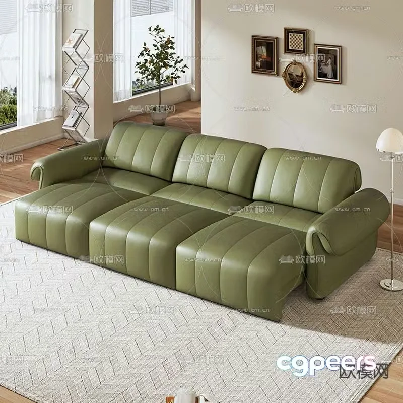 Wabi-sabi sofa bed three-person sofa 3D model