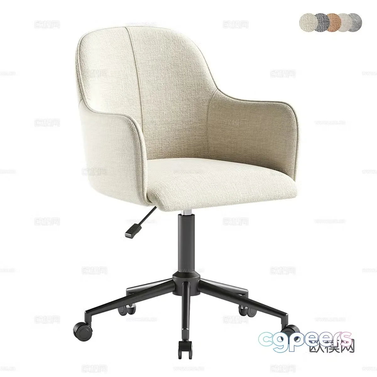 Modern Italian fabric office chair 3d model