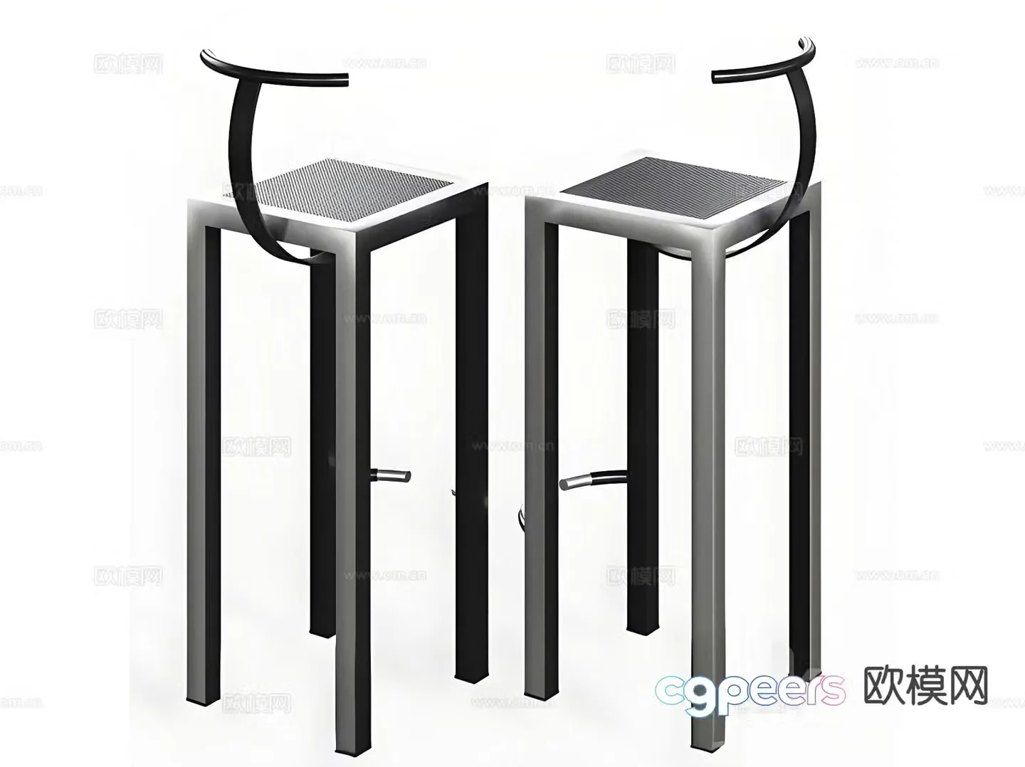 Industrial style bar stool bar stool high stool 3d model