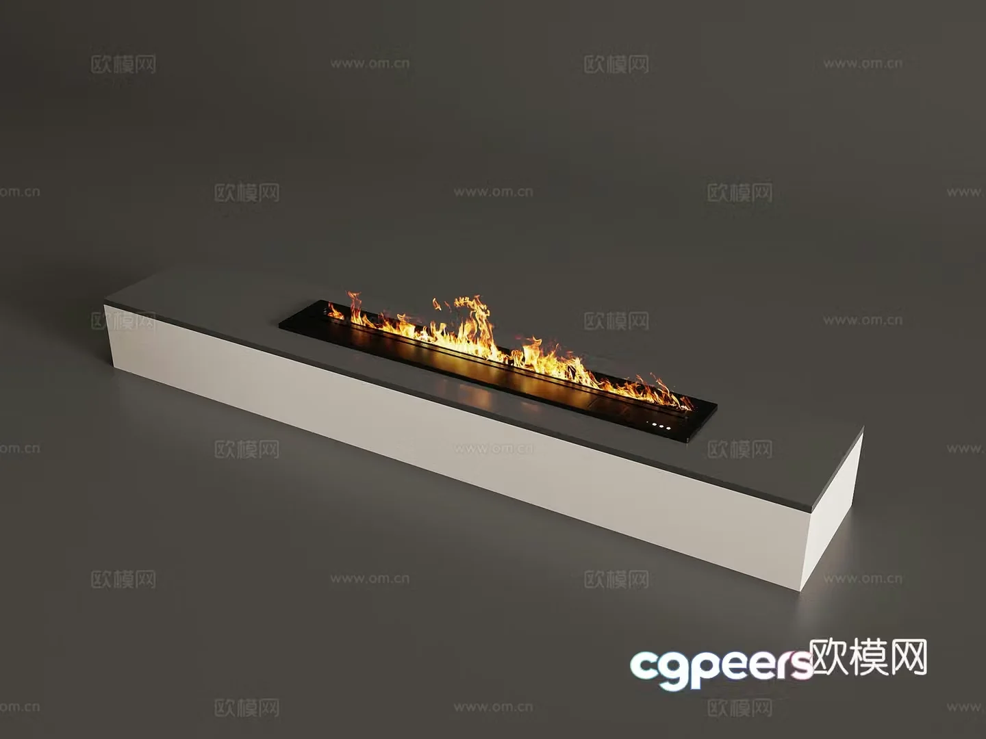 Modern fireplace Electronic fireplace Flame 3d model