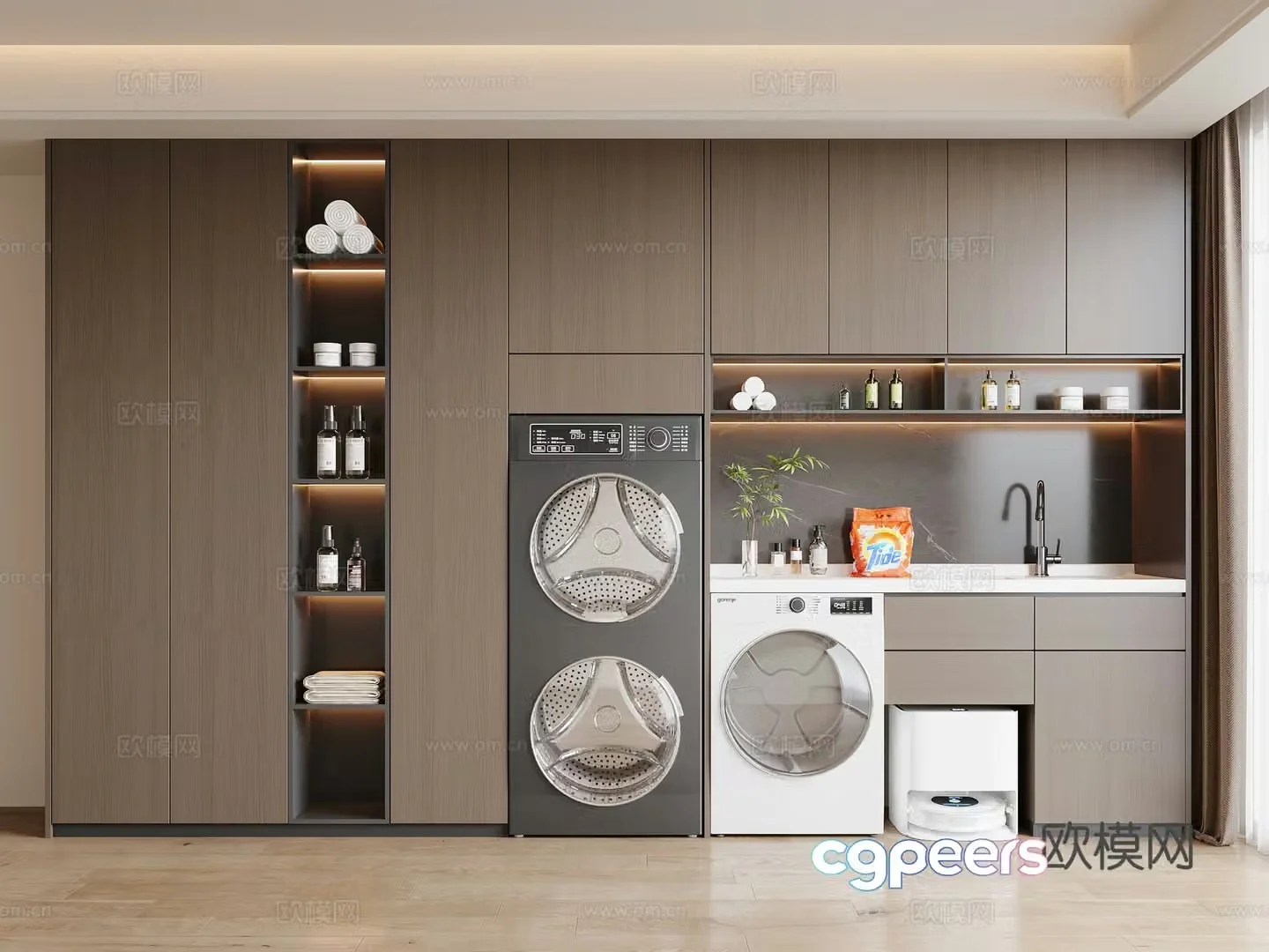 Italian washing machine cabinet 3D model
