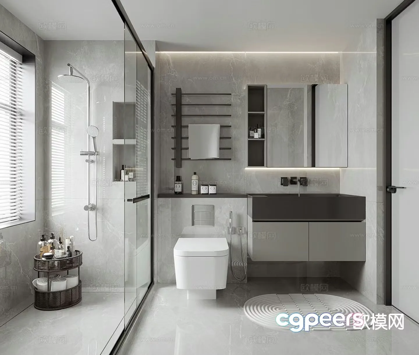 Modern bathroom bathroom 3d model