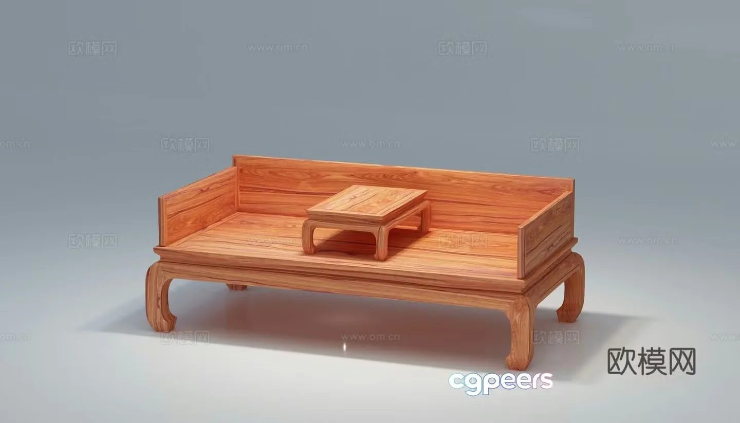 Ming style classic arhat bed 3D model