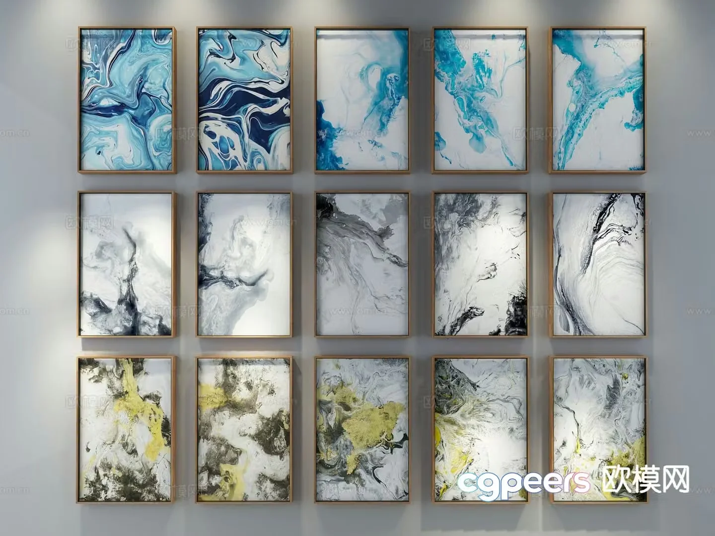 New Chinese style decorative painting art painting hanging painting 3d model
