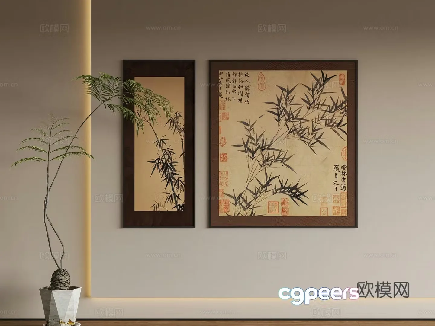 New Chinese Song style hanging painting 3D model