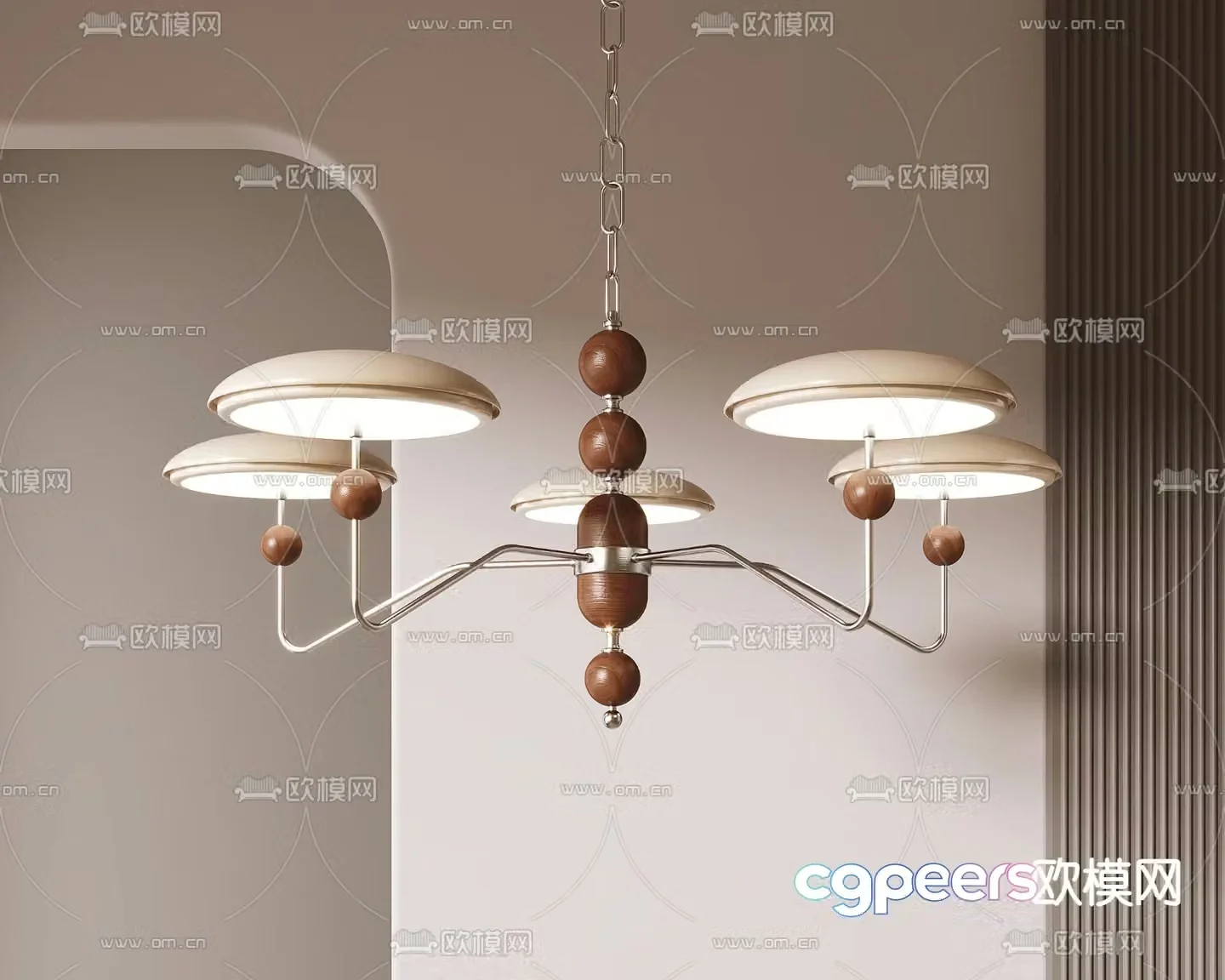 Medieval style chandelier multi-head chandelier 3D model