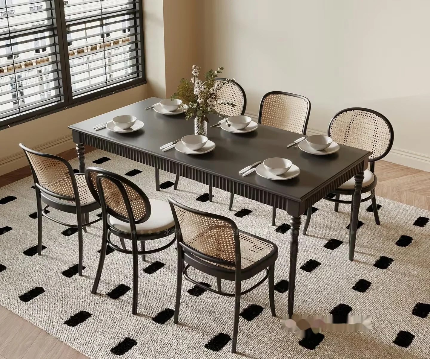 Rattan Dining Room Set 3D Model – 14748 – VRAY Render