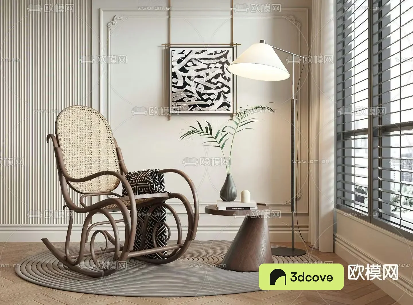 Medieval style rattan chair rocking chair