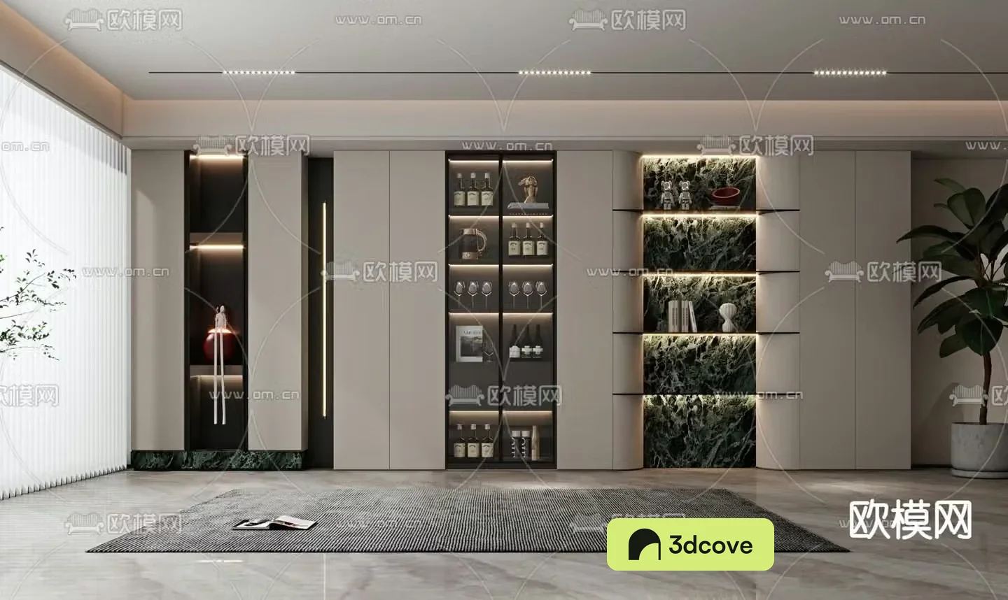 Modern wine cabinet glass cabinet