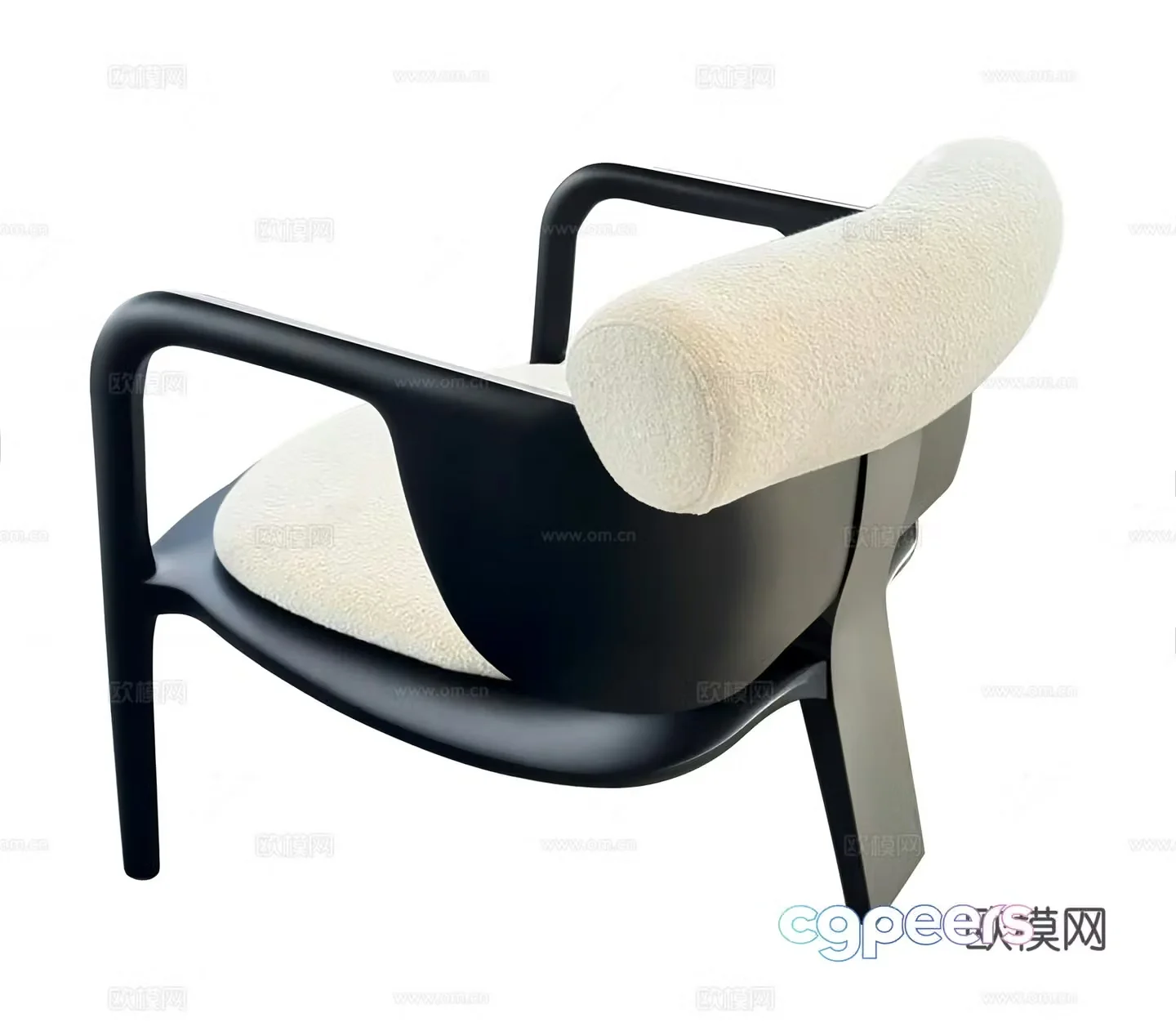 Middle Ages wali leisure chair Middle Ages wali leisure black wooden chair Wali leisure chair Armchair 3d model