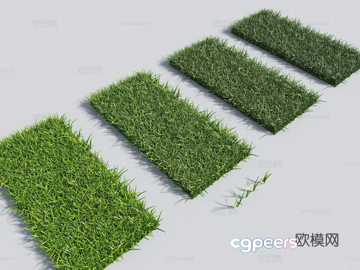 Modern lawn meadow weed weed plants vegetation 3d model