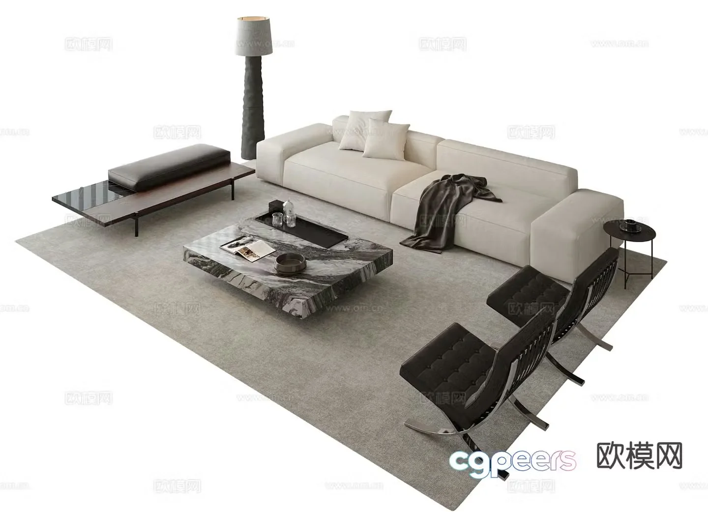 Italian sectional sofa 3d model