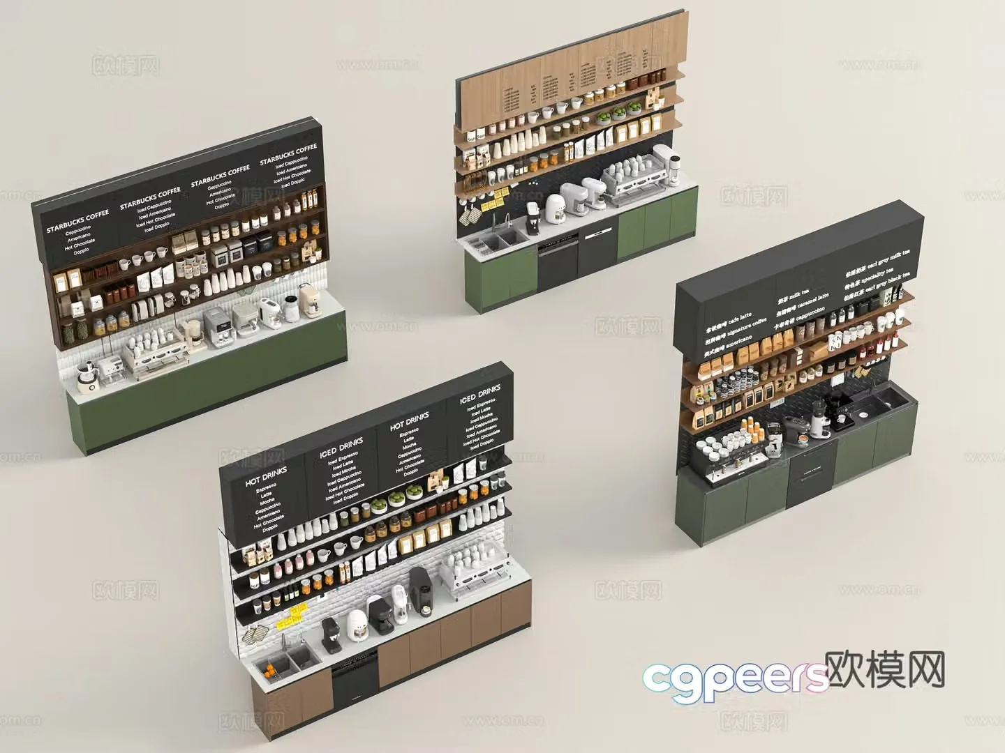 Modern cafe workbench 3d model