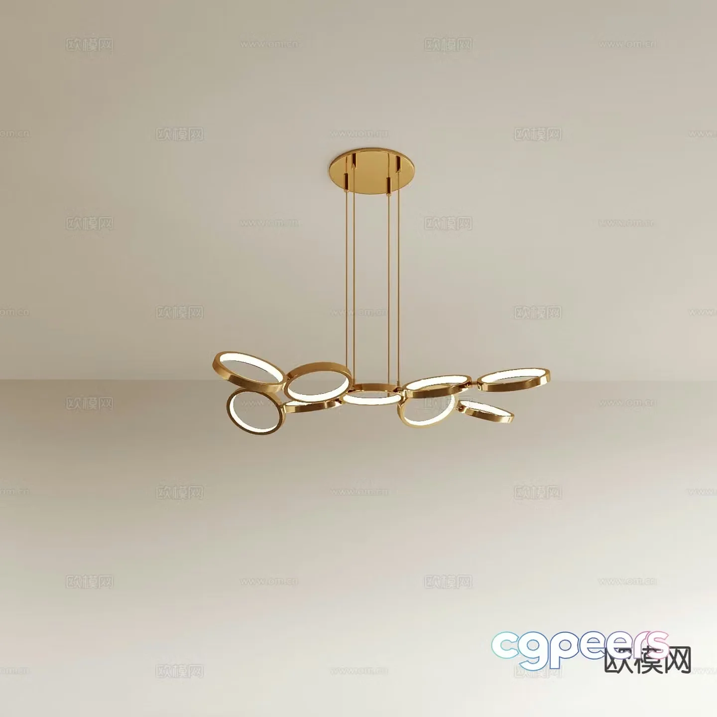 Light luxury chandelier restaurant chandelier 3d model