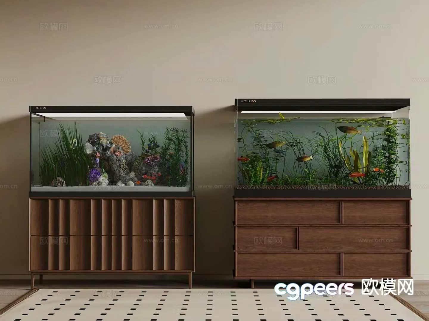 Medieval style fish tank aquarium 3d model