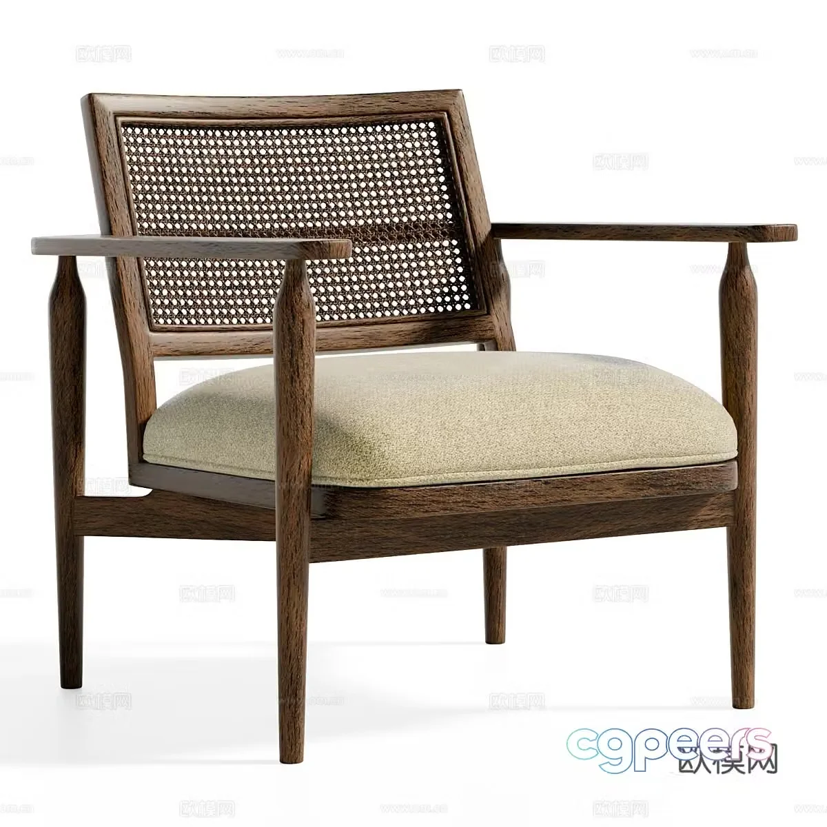 New Chinese style Wasabi Armchair 3D Model