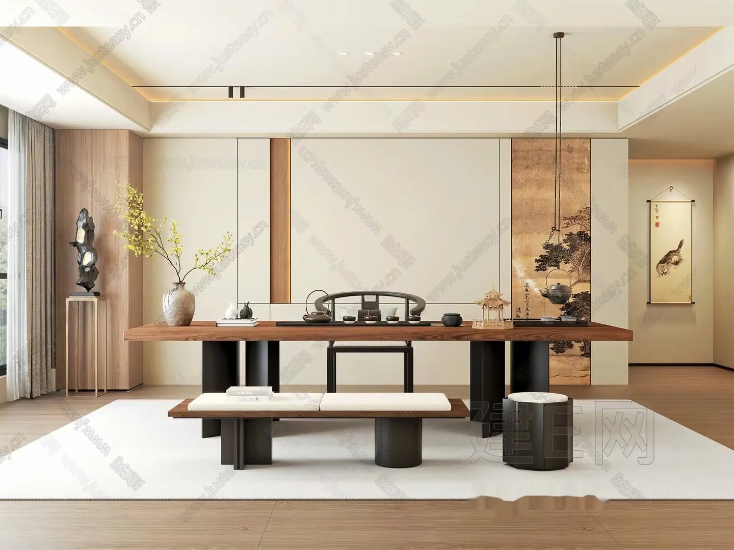 Modern Asian Dining Room 3D Model – 5737 – VRAY Render