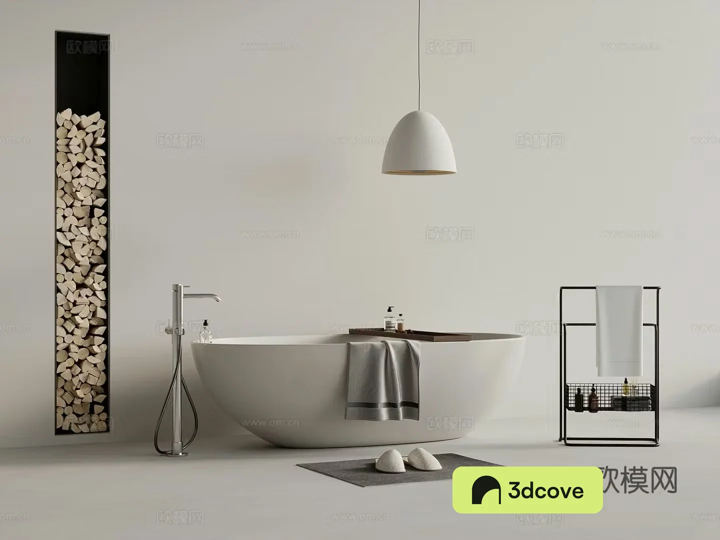 Modern bathroom bathtub towel rack