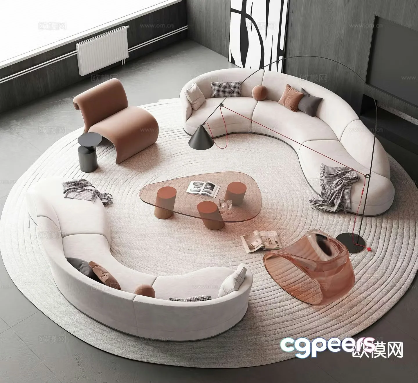 Modern sectional sofa 3d model