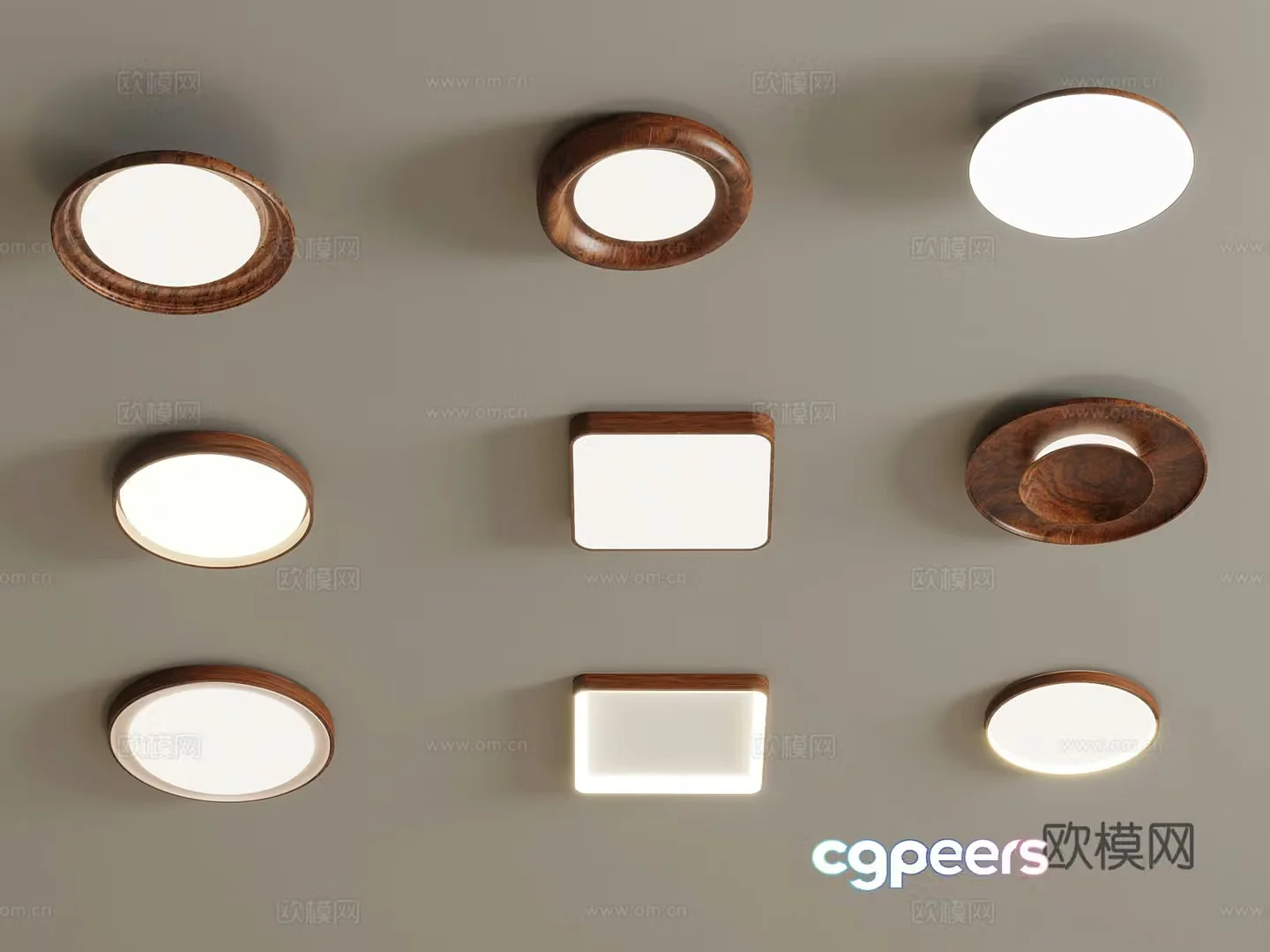 Middle-aged ceiling light 3D model