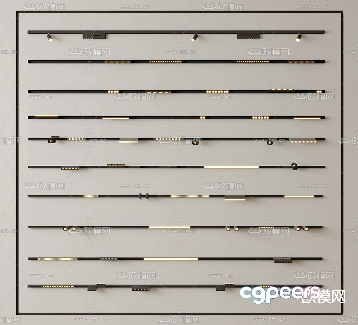Track spotlight embedded magnetic lamp linear lamp steering spotlight downlight bold lamp 3D model