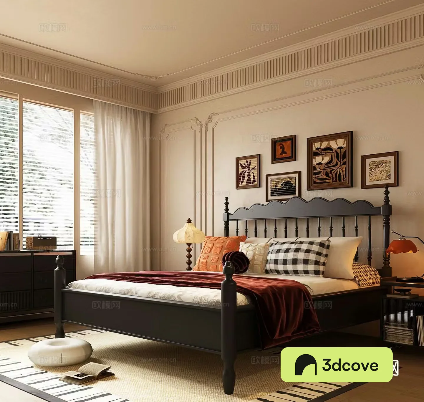 French double bed