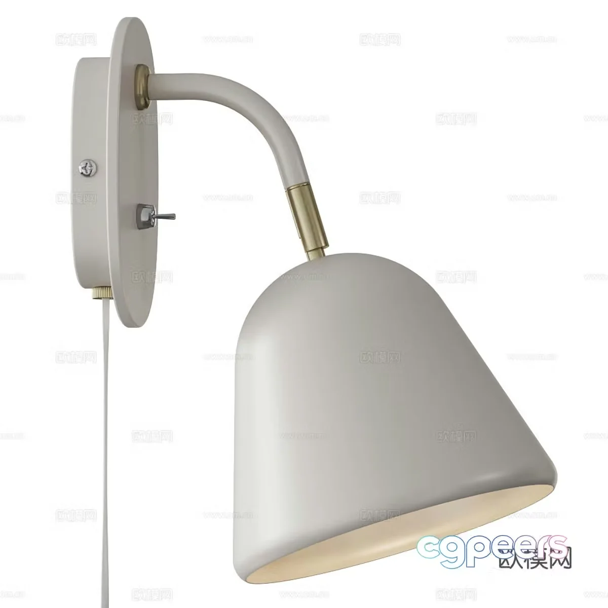 Modern creamy style children’s wall lamp 3d model