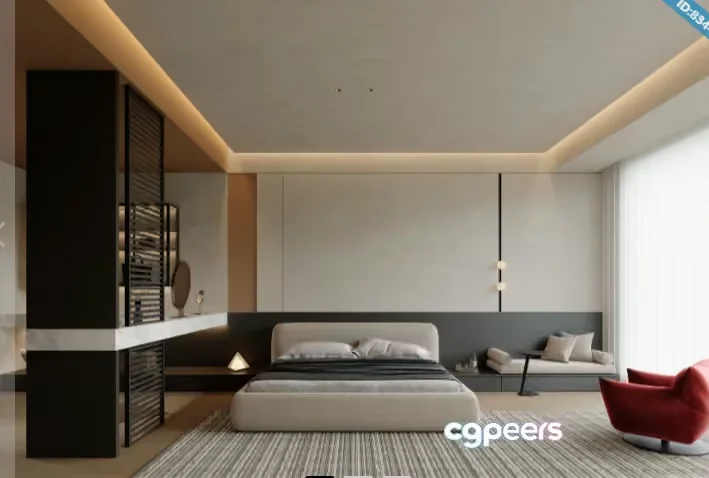 Modern Bedroom Interior 3D Model – 10213 – CORONA Render