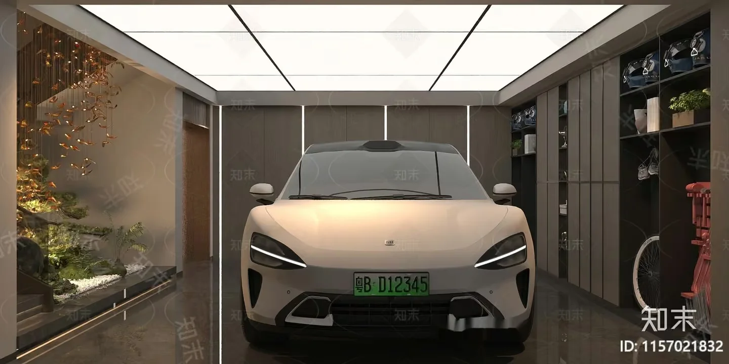 A Modern Electric Car 3D Model – 9608 – CORONA Render