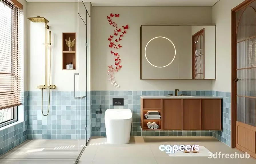 Modern Bathroom Design 3D Model – 20257 – VRAY Render